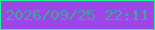 文字の大きさ：4、枠の色：22f195、背景の色：9e46e5、文字の色：3aa7a0 無料ブログパーツのブログ時計
