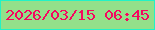 文字の大きさ：2、枠の色：22f2c6、背景の色：93e08a、文字の色：f6065f 無料ブログパーツのブログ時計