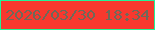 文字の大きさ：1、枠の色：22f397、背景の色：f8382e、文字の色：6f6959 無料ブログパーツのブログ時計