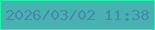 文字の大きさ：5、枠の色：22f4ab、背景の色：47b2b0、文字の色：458aac 無料ブログパーツのブログ時計