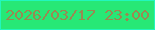 文字の大きさ：5、枠の色：22f6bd、背景の色：27e876、文字の色：998952 無料ブログパーツのブログ時計