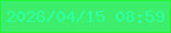 文字の大きさ：5、枠の色：22f733、背景の色：3cee6c、文字の色：2effa0 無料ブログパーツのブログ時計