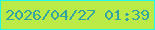 文字の大きさ：1、枠の色：22f7e8、背景の色：baeb46、文字の色：33a49f 無料ブログパーツのブログ時計