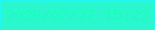文字の大きさ：5、枠の色：22f7f3、背景の色：2bf7cf、文字の色：1afebb 無料ブログパーツのブログ時計