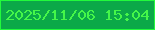 文字の大きさ：1、枠の色：22fa3c、背景の色：0ba948、文字の色：45f649 無料ブログパーツのブログ時計