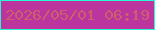 文字の大きさ：3、枠の色：22fbd3、背景の色：bc349d、文字の色：cb5f6e 無料ブログパーツのブログ時計