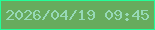 文字の大きさ：3、枠の色：22fd99、背景の色：67ab5d、文字の色：97d9b7 無料ブログパーツのブログ時計