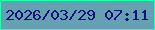 文字の大きさ：1、枠の色：22ffb2、背景の色：65a0b3、文字の色：151176 無料ブログパーツのブログ時計
