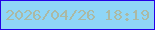 文字の大きさ：4、枠の色：2301e7、背景の色：8fd6f7、文字の色：abb9a4 無料ブログパーツのブログ時計