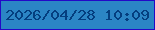 文字の大きさ：2、枠の色：2308c7、背景の色：2b85c5、文字の色：043e7f 無料ブログパーツのブログ時計