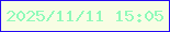 文字の大きさ：2、枠の色：2309f3、背景の色：f8fde4、文字の色：8ffaba 無料ブログパーツのブログ時計