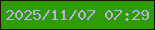 文字の大きさ：5、枠の色：230c0e、背景の色：2e9d05、文字の色：bdadec 無料ブログパーツのブログ時計