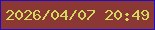 文字の大きさ：4、枠の色：230cbf、背景の色：8b3835、文字の色：d2d95f 無料ブログパーツのブログ時計