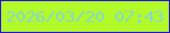 文字の大きさ：3、枠の色：230ce0、背景の色：b3fb28、文字の色：85d6cf 無料ブログパーツのブログ時計