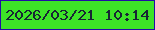 文字の大きさ：2、枠の色：230da5、背景の色：3de427、文字の色：172634 無料ブログパーツのブログ時計