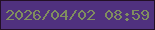 文字の大きさ：1、枠の色：231026、背景の色：50317e、文字の色：808e5f 無料ブログパーツのブログ時計