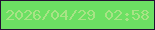 文字の大きさ：1、枠の色：231032、背景の色：6ce063、文字の色：a8e386 無料ブログパーツのブログ時計