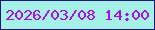 文字の大きさ：4、枠の色：23137f、背景の色：a4f2e5、文字の色：ab09fc 無料ブログパーツのブログ時計