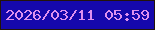 文字の大きさ：5、枠の色：231409、背景の色：1508ac、文字の色：de91ef 無料ブログパーツのブログ時計