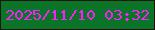 文字の大きさ：2、枠の色：231509、背景の色：0a7529、文字の色：fc1ff8 無料ブログパーツのブログ時計