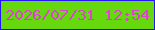 文字の大きさ：1、枠の色：2315f4、背景の色：65d80e、文字の色：dd40d3 無料ブログパーツのブログ時計