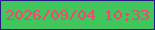 文字の大きさ：1、枠の色：23197f、背景の色：43c55e、文字の色：f44374 無料ブログパーツのブログ時計
