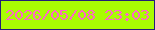 文字の大きさ：3、枠の色：231e78、背景の色：a9fc03、文字の色：ff67c6 無料ブログパーツのブログ時計