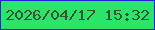 文字の大きさ：3、枠の色：231fdc、背景の色：2ce46a、文字の色：325632 無料ブログパーツのブログ時計