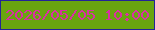 文字の大きさ：5、枠の色：232497、背景の色：69a50f、文字の色：da2fa4 無料ブログパーツのブログ時計