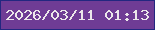 文字の大きさ：4、枠の色：232780、背景の色：6f3c95、文字の色：ece7ea 無料ブログパーツのブログ時計