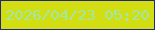 文字の大きさ：1、枠の色：23287c、背景の色：d2dd12、文字の色：a0e7ac 無料ブログパーツのブログ時計