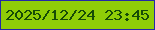 文字の大きさ：1、枠の色：2328a7、背景の色：8fcd07、文字の色：164b06 無料ブログパーツのブログ時計