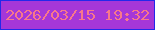 文字の大きさ：2、枠の色：2328ea、背景の色：a537d8、文字の色：f8788a 無料ブログパーツのブログ時計