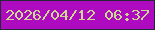 文字の大きさ：1、枠の色：232937、背景の色：ae0ac0、文字の色：cbd891 無料ブログパーツのブログ時計