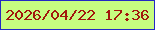 文字の大きさ：1、枠の色：2329c4、背景の色：c6fd80、文字の色：a2180d 無料ブログパーツのブログ時計