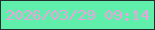 文字の大きさ：2、枠の色：232d2e、背景の色：5fefab、文字の色：eda2df 無料ブログパーツのブログ時計