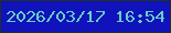 文字の大きさ：2、枠の色：233020、背景の色：1012bc、文字の色：67cfc3 無料ブログパーツのブログ時計