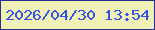 文字の大きさ：3、枠の色：23318d、背景の色：efefb6、文字の色：3452e1 無料ブログパーツのブログ時計