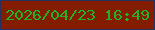 文字の大きさ：1、枠の色：23325f、背景の色：841d00、文字の色：23b11d 無料ブログパーツのブログ時計