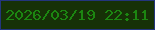 文字の大きさ：3、枠の色：23357d、背景の色：163107、文字の色：1c8611 無料ブログパーツのブログ時計