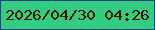 文字の大きさ：5、枠の色：233e8e、背景の色：33cd82、文字の色：411209 無料ブログパーツのブログ時計