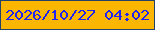 文字の大きさ：4、枠の色：234169、背景の色：fbb602、文字の色：2323ee 無料ブログパーツのブログ時計