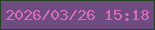 文字の大きさ：1、枠の色：23431c、背景の色：6e4b81、文字の色：da6cbf 無料ブログパーツのブログ時計