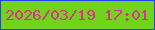 文字の大きさ：1、枠の色：2343f1、背景の色：72d41a、文字の色：da3197 無料ブログパーツのブログ時計
