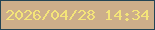 文字の大きさ：1、枠の色：234454、背景の色：cdae8a、文字の色：f4e479 無料ブログパーツのブログ時計