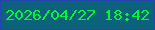 文字の大きさ：1、枠の色：2346ae、背景の色：0c617b、文字の色：05f437 無料ブログパーツのブログ時計