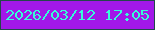 文字の大きさ：5、枠の色：23474b、背景の色：a218e8、文字の色：36fed8 無料ブログパーツのブログ時計