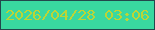 文字の大きさ：2、枠の色：23474d、背景の色：39d8a0、文字の色：bcd535 無料ブログパーツのブログ時計