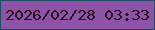 文字の大きさ：5、枠の色：234a64、背景の色：8d53a9、文字の色：2c1217 無料ブログパーツのブログ時計