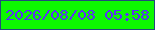 文字の大きさ：5、枠の色：234a7b、背景の色：0df801、文字の色：5a30f6 無料ブログパーツのブログ時計